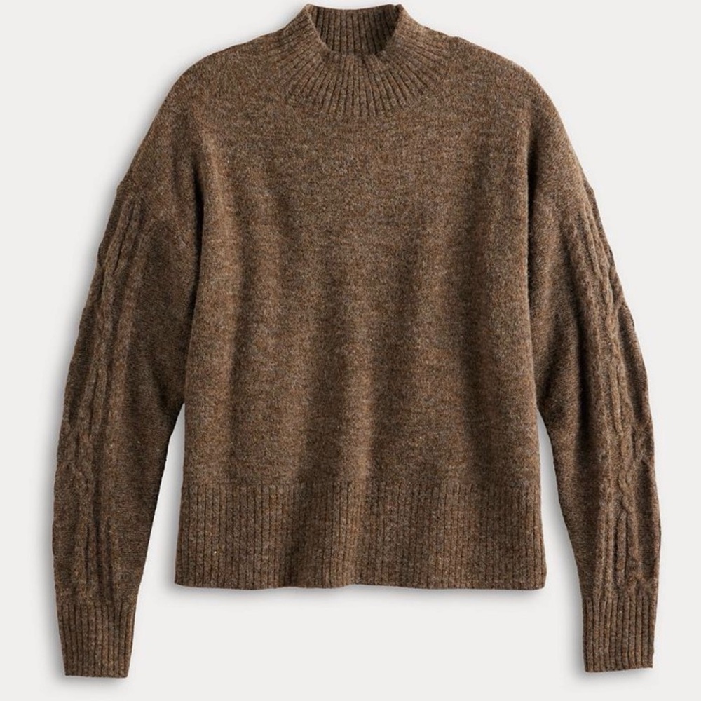 LC Lauren Conrad Brown Mock Neck Sweater